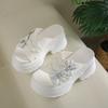 Fashion 8CM Fashion Crystal Platform High Slippers Women Open Toe Wedges Sandals Summer Soft Slipper Indoor Outdoor Leisure Beach Shoes