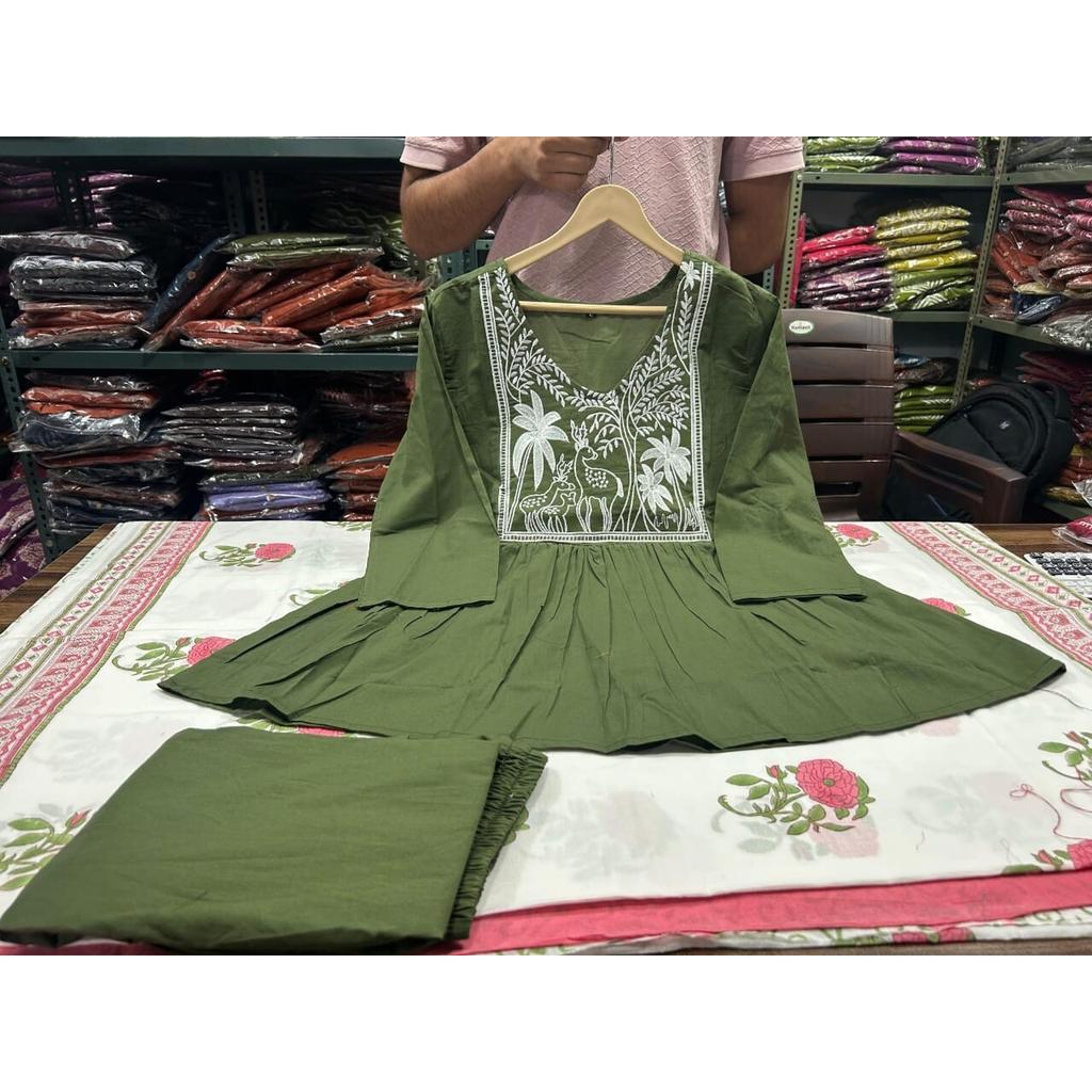 Beautiful Designer Kurta Pant Cord Set Indian Women Cotton Top Tunic Kurti Dress SC-2309