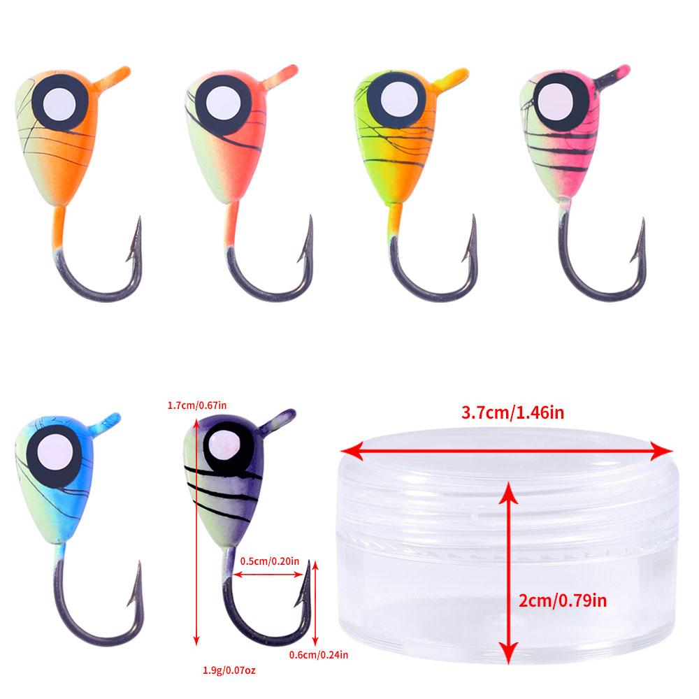 Winter Eisjig Angelköder Sinkkopf Hartköder UV Leuchtend Salzwasser Für Barsch Fisch Tackle mit Box