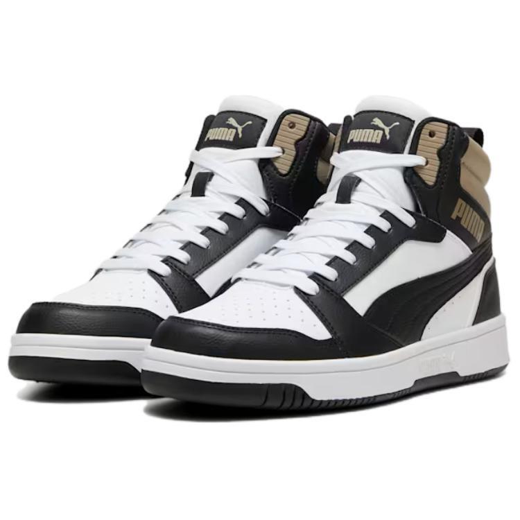 PUMA REBOUND Abrasion Resistant High top Skateboard Shoes Unisex Black White 392326-22