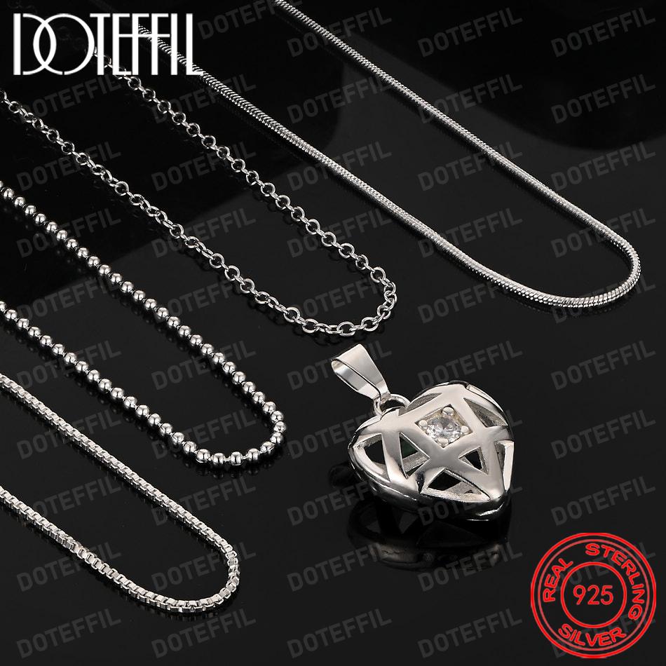 Xiaomi 925 Sterling Silver AAA Zircon Heart Pendant Necklace For Woman Man Wedding Engagement Charm Jewelry