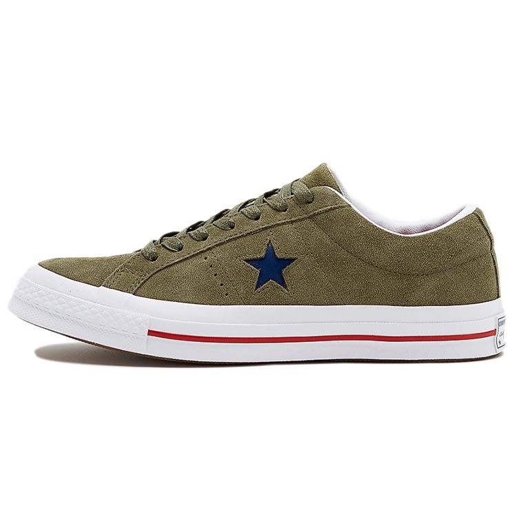 Converse One Star Casual Slip Resistant Durable Low Top Skate Shoes Unisex Sneakers Army-Green 161194C