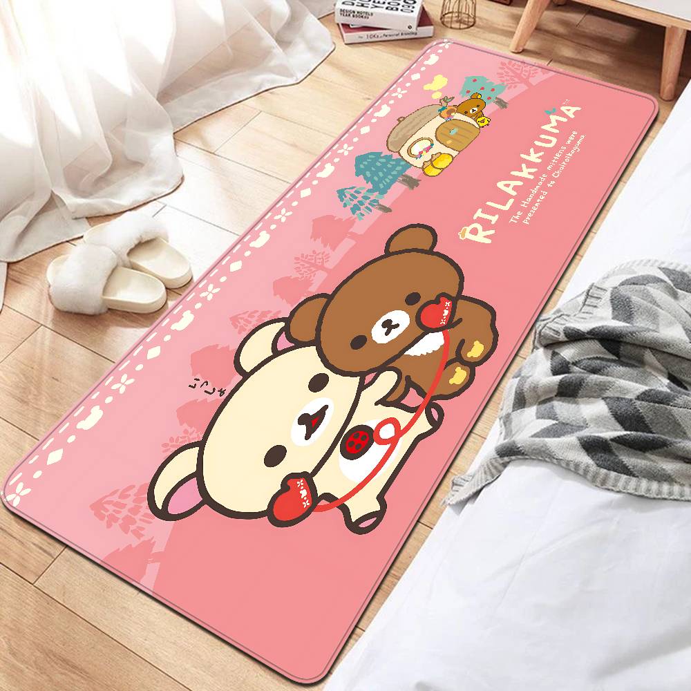 Kawaii Rilakkuma Bear Bathroom Mat Anti-slip Absorb Water Long Strip Cushion Bedroon Mat Welcome Doormat