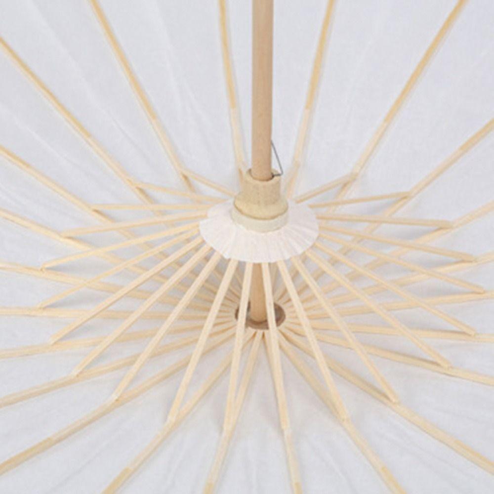 Vintage Blank Paper Umbrella DIY Chinese Umbrella Wood Drawing Umbrella  Wedding Party Favors