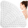 1Pc Corner Non-Slip Shower Mat, Non-Slip Curved Bath Mat, 54X54Cm, Rubber Dial Mat, Bath Mats with Suction Cups & Drain Holes