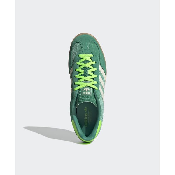 adidas Gazelle Indoor Semi Court Green Velvet Women Sneakers Cream-White Solar-Green JI2715