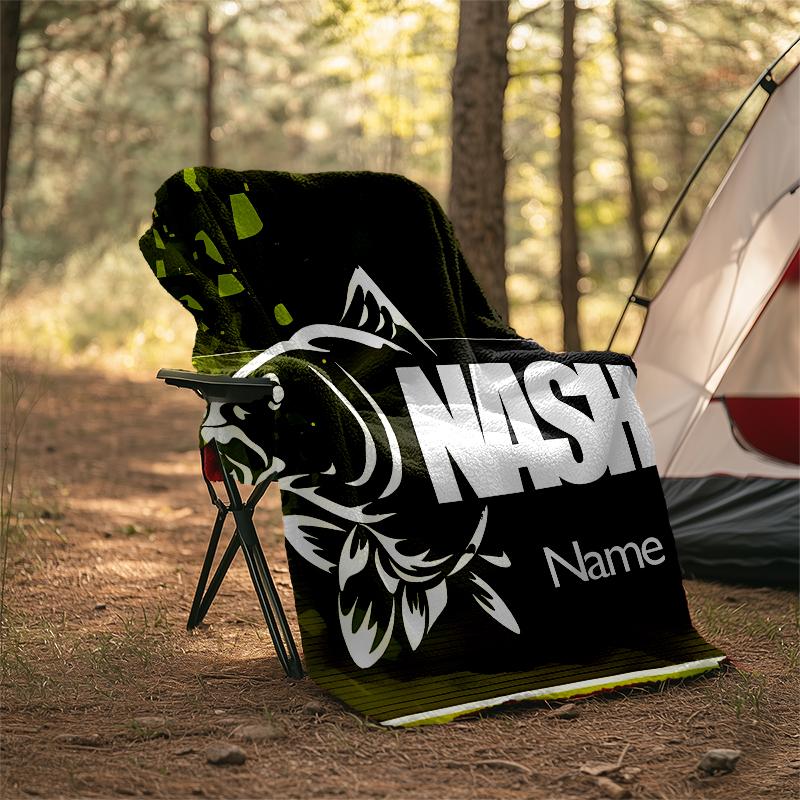 Personalized Custom Name Blanket - Nash Logo Print Design,Blanket for Sofa,Bed,Travel,Camping - Soft and Warm, Great Gift