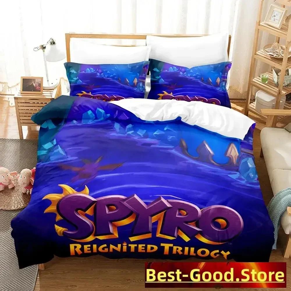Neues Spyro reignited trilogy Bettwäscheset Einzelbett Twin Full Queen King Size Bettset Erwachsene Kind Schlafzimmer Bettbezugsets Anime Gme
