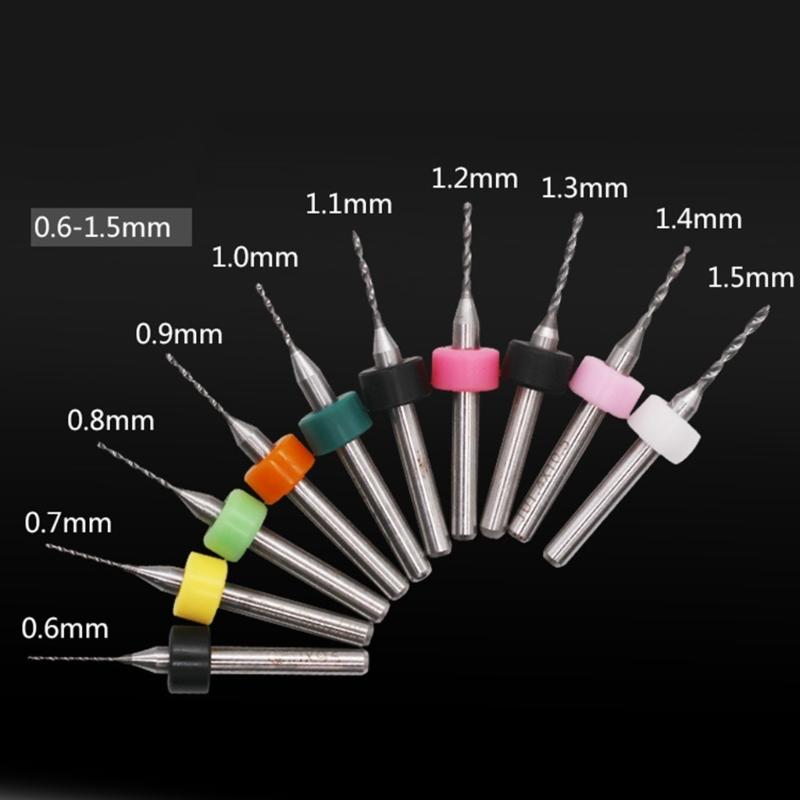 Accurate Craft Drilling Set of 10 Miniature Drill Bits for Circuit Boards and Detailed Engraving and Stone Jewelry Work