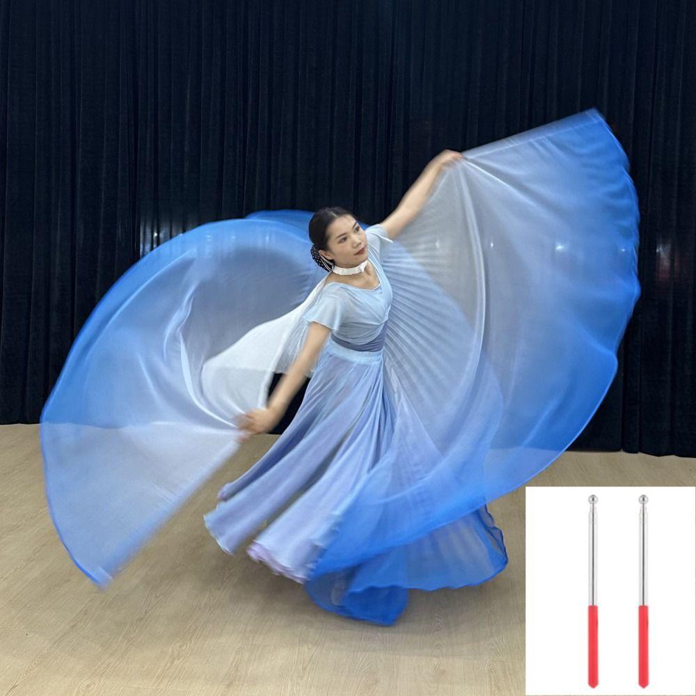 with Telescopic Sticks Belly Dance Accessories Props Butterfly Dance Wings  Dance Performance