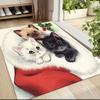 Christmas Kittens Santa'S Hat Carpet Rug Soft Washable Anti Slip Home Living Room Sofa Mats Personalized Christmas Rug