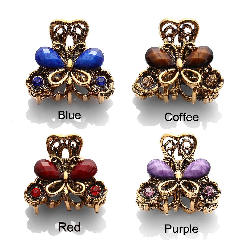 Fashion Gifts Women Girls Jewelry Mini Butterfly Hair Clip Resin Hairpins Claw