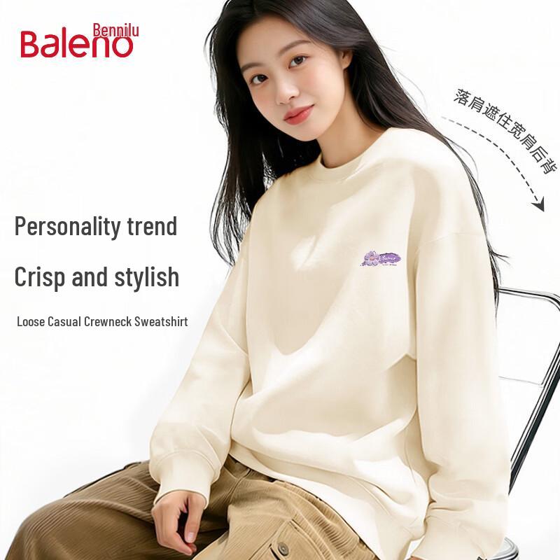 Baleno Women's Oversized Crewneck Pullover Sweatshirt