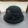 French high-quality hemp yarn flower beret children autumn and winter Australian wool pot hat celebrity style sweet top hat