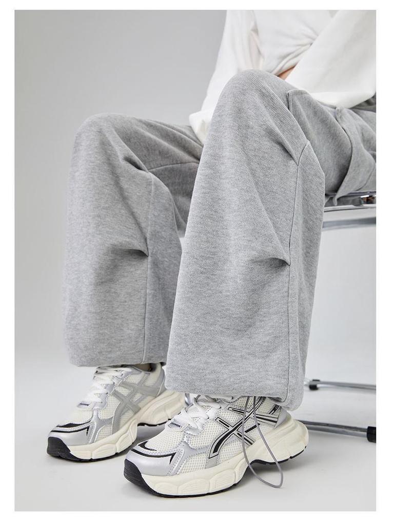 Women's Light Grey High-Waisted Strappy Overalls - Spring/Autumn Wide-Leg Pants with Large Pockets, Casual Sportswear