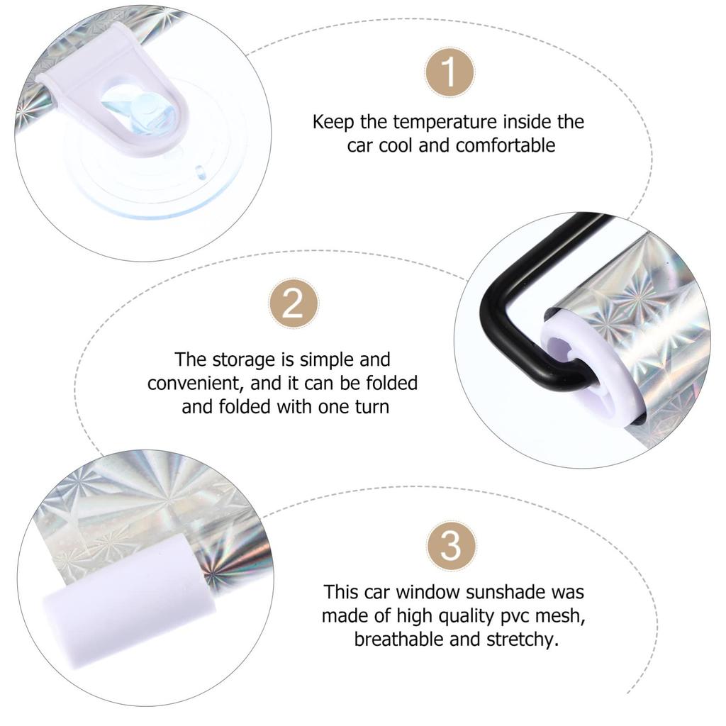 POPETPOP Car Windshield Roller Window Glass Blind Suction Cup Automatic Perfect for Car 2 Panels Sunshade, Sunshade, Shade, Shade, Shade, Visor,