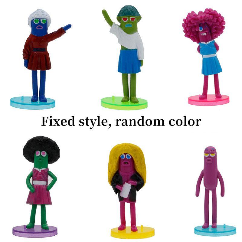 

Декоративная колбаса Никто Игра Периферийная танцующая кукла Украшение для торта Модель Подарок 6PCS