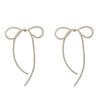 1Pairs Hollow Out Long Drop Earrings Bowknot Ear Stud Elegant Tassel Earrings
