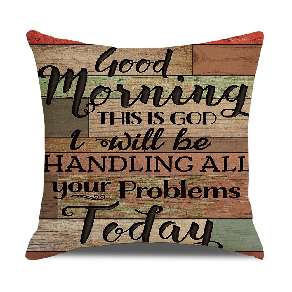 Retro American Wooden Board Letters Admonishment Digital Printing Linen Pillowcase New Home