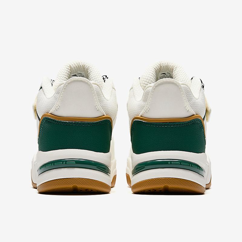 Anta Kids Fashion Versatile Non-Slip Durable Mid-Top Sneakers Men Sneakers White Green A12448004-1