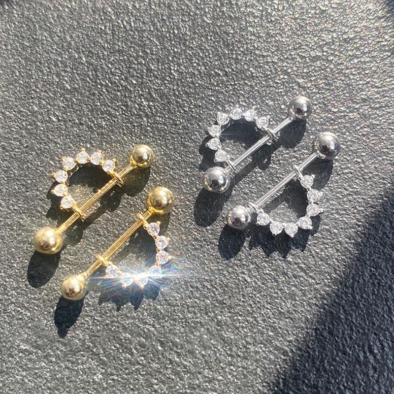 1Pair Semicircular Triangle Geometric Hoop Earrings Helix Cartilage Piercing Ear Studs Women Party Jewelry