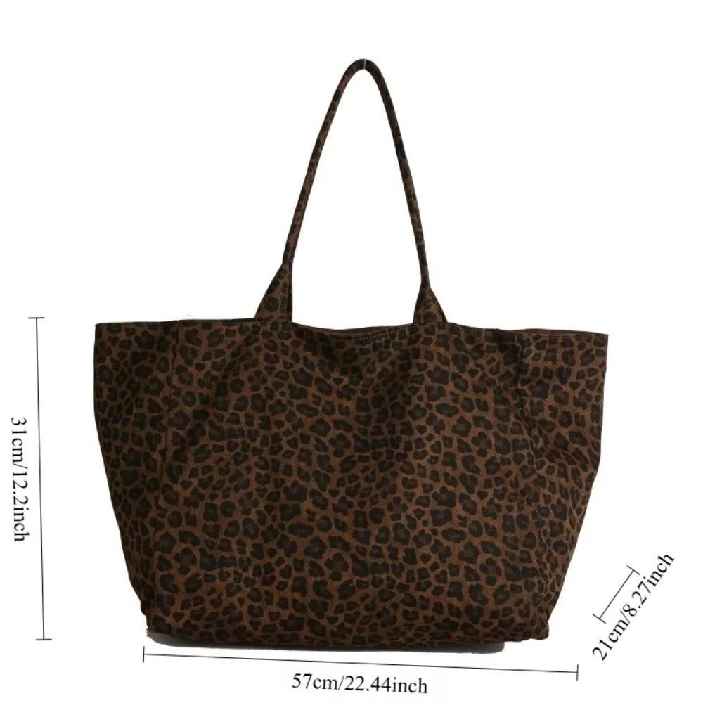 Lässige Leopardenmuster-Schultertasche Große Kapazität Textur Damen-Tragetasche Handtasche Achseltasche Umhängetasche
