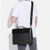 New COACH Graham Coated Canvas With Refined Calfskin Portable One Shoulder Crossbody Briefcase Large Men's Black C9827-QBMI5