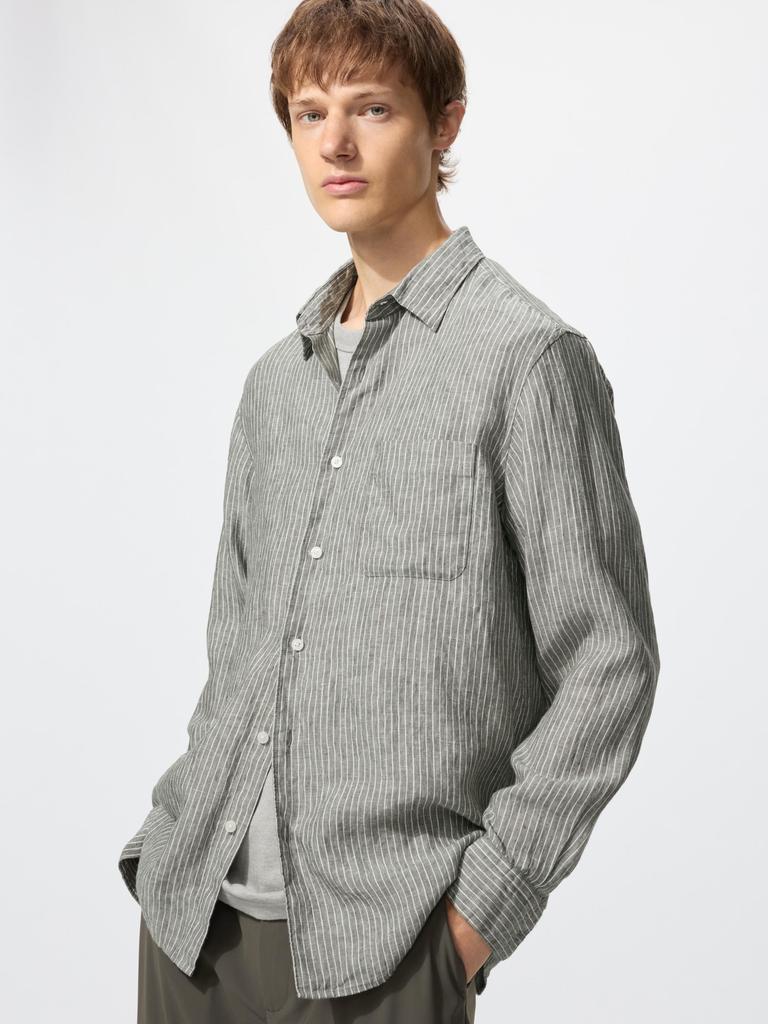 Uniqlo Premium Linen Shirt  Stripe  B