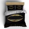 Golden Football and Background Lines Print Soft Comfortable Duvet Cover Bedding Set Included 1*Duvet Cover 2*Pillowcases