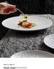 Black and White Ceramic Food-Grade Shallow Plate - Luxury Style for Meals and Breakfasts