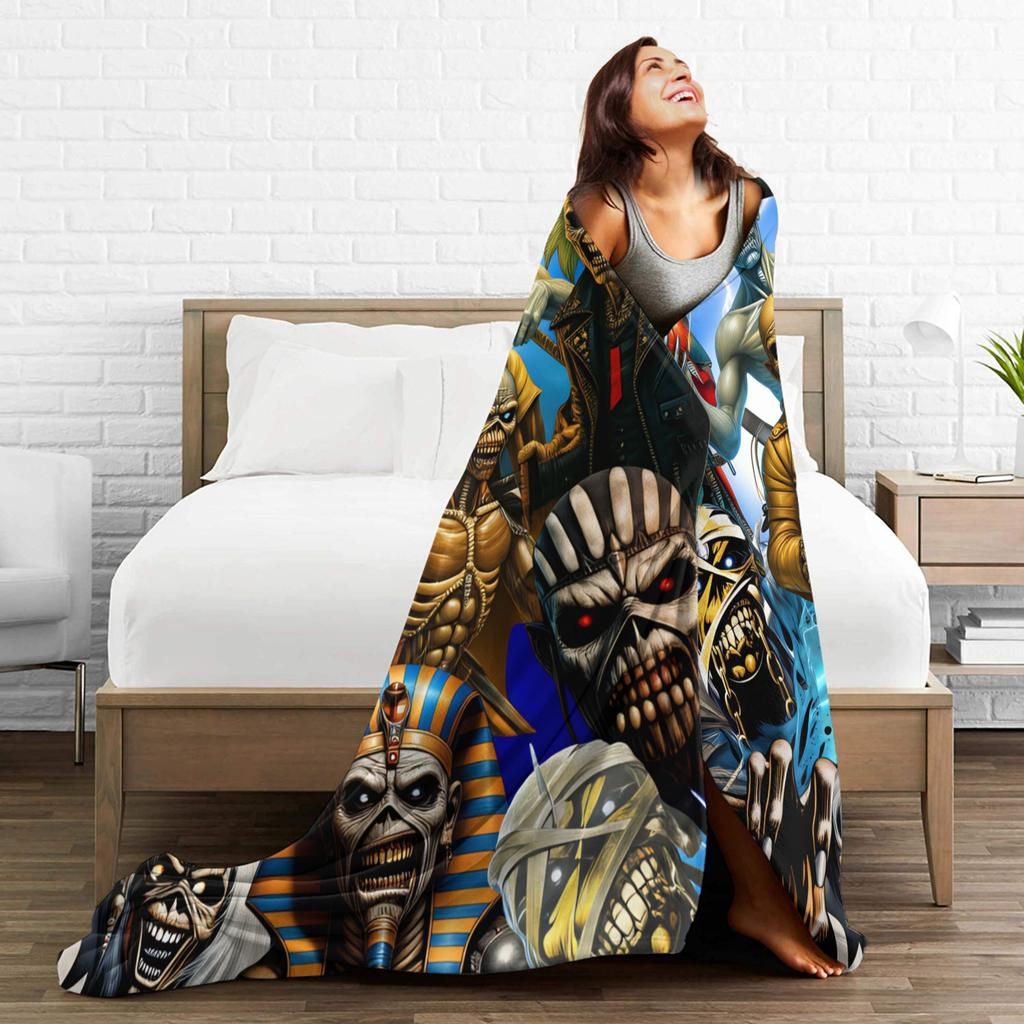 Band I-Iron M-Maidens Tour 2025  Blanket  Travel Flannel Throw Blanket For Living Room Warm Soft Quality Bedspread Gift Idea