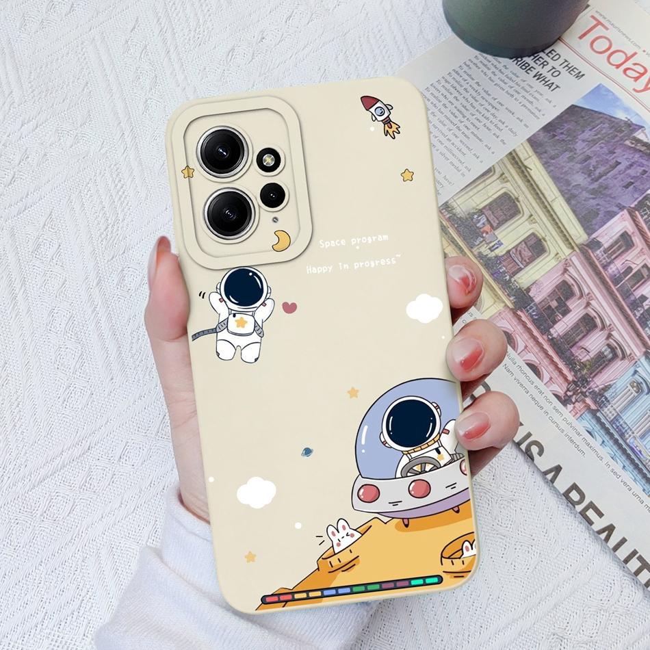 Cases For Xiaomi Redmi Note 12 12S 4G 5G Cute Patterned Liquid Silicone Anti Knock Back Cover For Redmi Note 12 S Funda Bumper