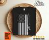 American Flag Fishing Shirt, Patriotic Rod Reel Design Tee, USA Angler Gift, Fisherman Birthday Present, Fourth of July Lake Vacation Outfit