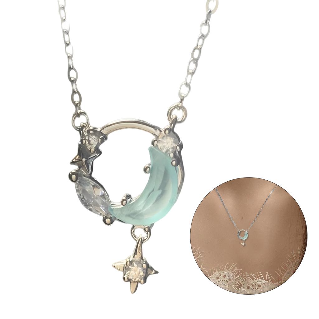 Moon Star Pendant Necklace Sweet Bow Dainty Necklace Collection Elegant Minimalist Zinc Alloy Jewelry For Women Gifts