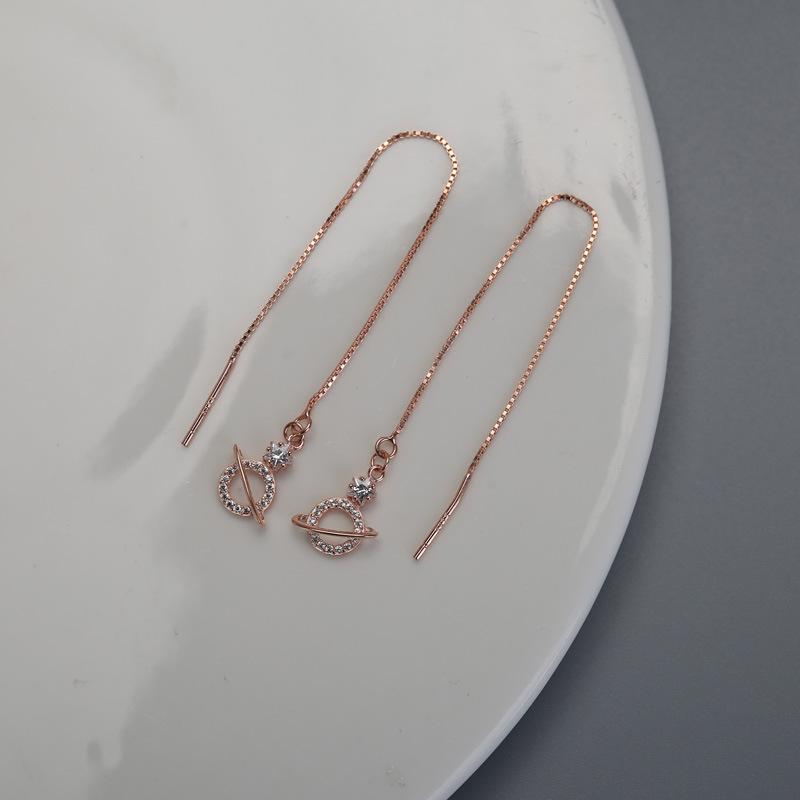 

Серьги-кисточки с пентаграммой и цирконием Planet Ear Line для женщин, модные, длинные, высокого класса