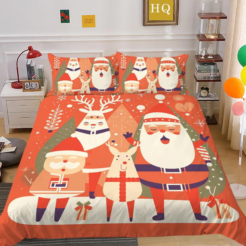 3D Christmas Printing Bed Set Cover King Size Polyester Bedding Set Boy Kid High Quality Bed Clothes