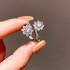 Zircon Flower Minimalist Silver Tone Ring For Ladies Casual Dress Accessory
