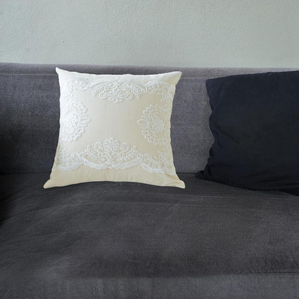 French Lace Throw Pillow 45x45cm Sofa Cushion for Chair High End Banquet