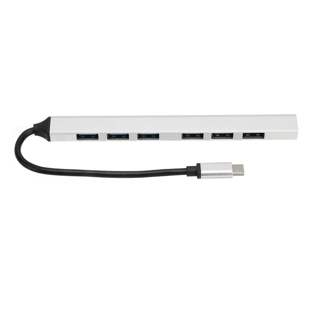 USB C 3.0 Hub Aluminium Alloy 7 Ports 5.0Gbps Type C Hub Expander for PC Laptop Notebook