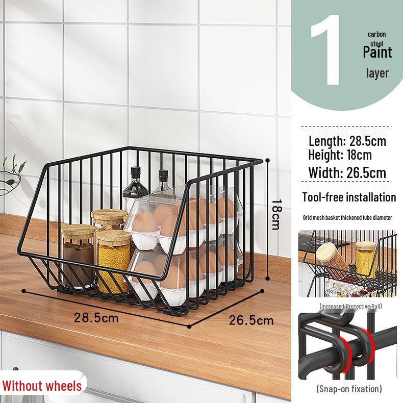 Multi-Layer Wall-Mounted & Floor-Standing Kitchen Vegetable and Fruit Storage Rack
