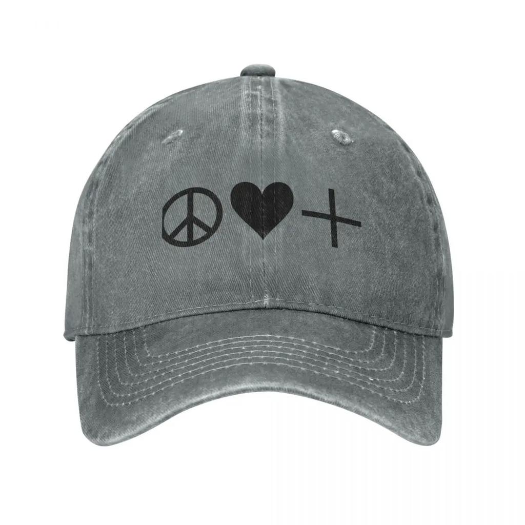 Peace love positivityCap Cowboy Hat golf hat baseball hat Cap male women's hats Men's