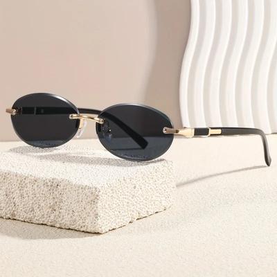 1pc Vintage Oval Frame Metal Glasses Fashionable Personality High-end Metal Frame Durable and Durable Suitable