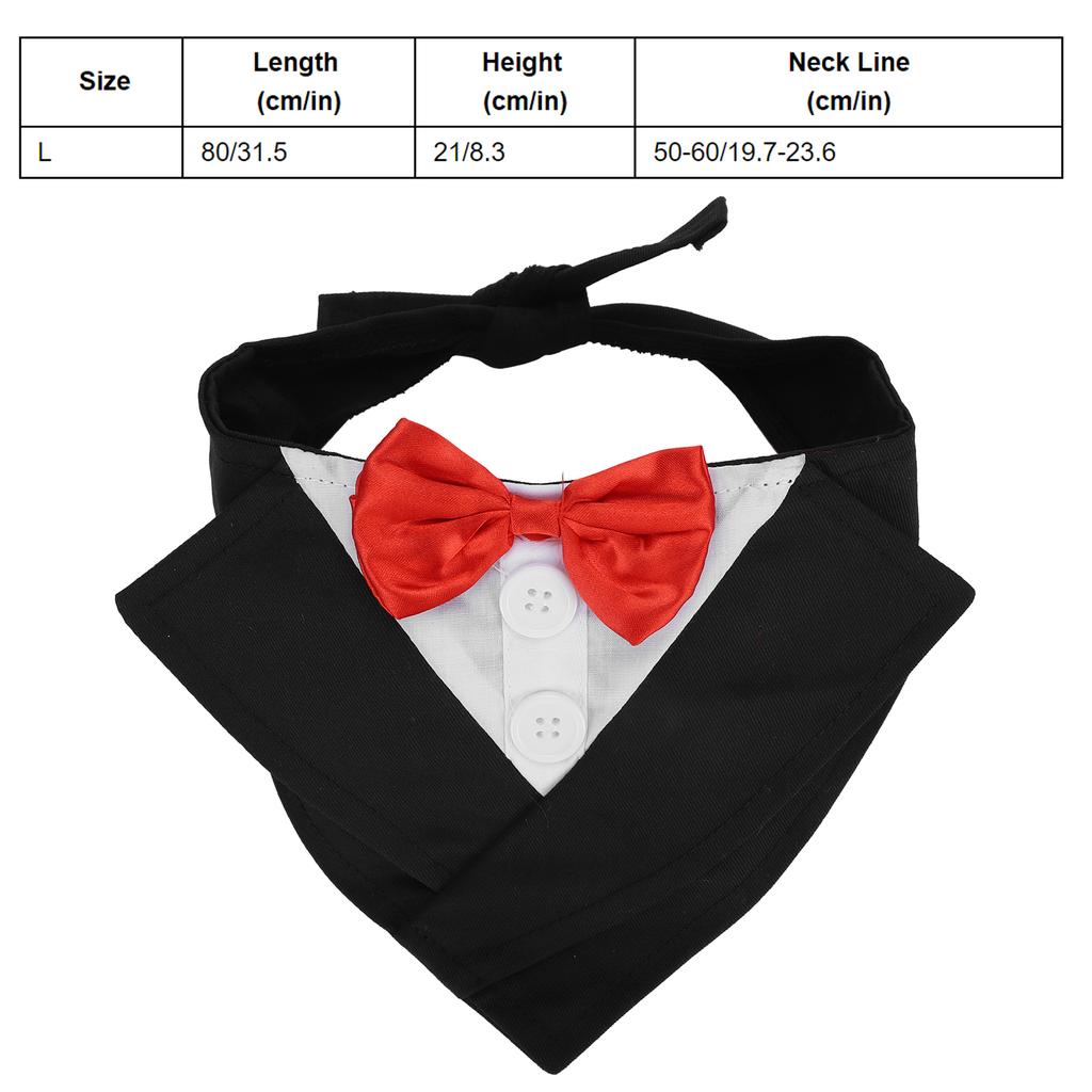 Pet Dog Suit Bandana Set Bow Tie Shirt For Formal Wedding Party For Large And Medium Dogs