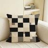 Pattern Checkerboard Cushion Cover Natural Linen Pillowcase Set AllinOne Decor for Sofa Bedroom  Chair