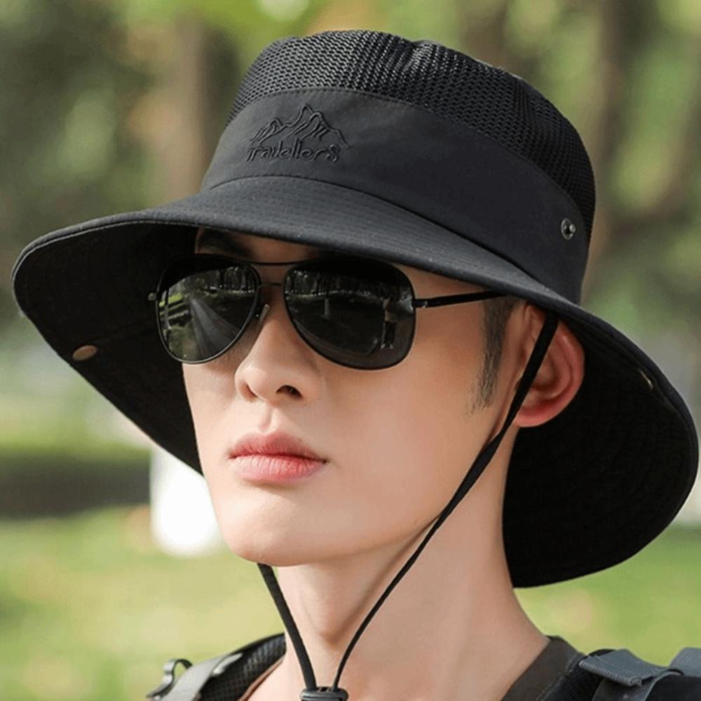 For Men Outdoor Cycling Cap Polyester Bucket Hat With Neck Flap Women Sun Hat Summer UV Protection