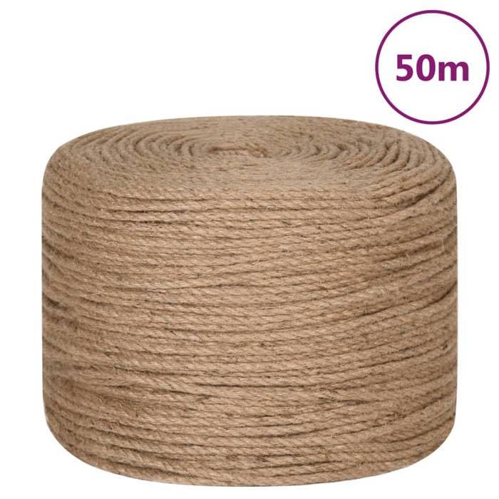 VidaXL Corde de jute 50 m de long 6 mm d'épaisseur 153739