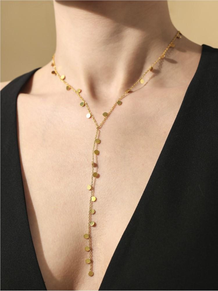 Multi Models Long Tassel Necklaces In Stainless Steel With 18k Gold Plated Waterproof Non Tarnish Chains Necklace For Women