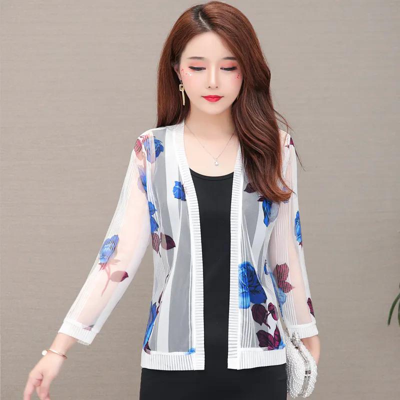 WTEMPO Women's O-neck Spring Summer Casual Thin Breathable Cardigans Female Casual Versatile Sunscreen Shawls Coats