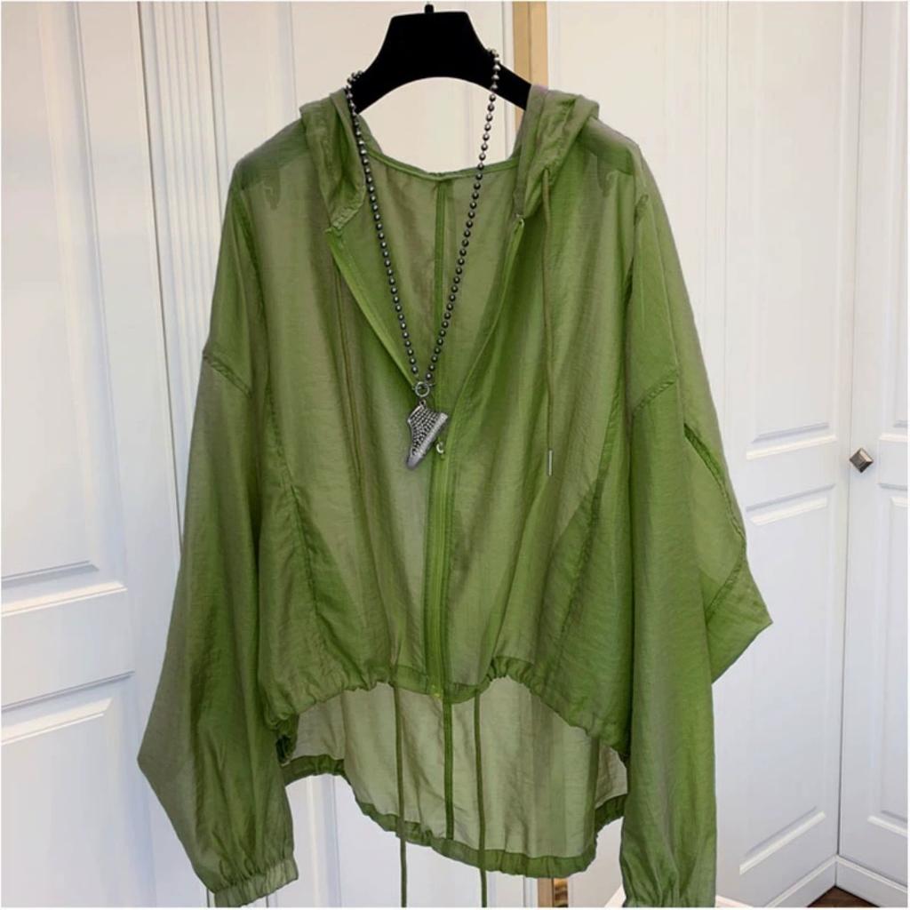 Sommer Eis Seide Leichte Sonnenschutzkleidung Damen Leichte Jacke Locker Sonnenschutzhemd Mit Kapuze Oberteil Damen
