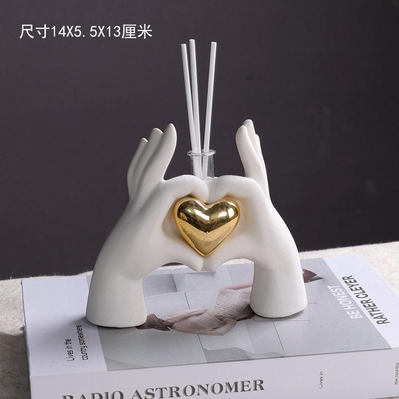 Christmas Ceramic Decoration Nordic Creative Small House Aromatherapy LED Tabletop Atmosphere Decorative Ceramic Crafts Fairy